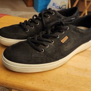 Men's ECCO Soft 7 Sneaker Black Nubuck 12M
